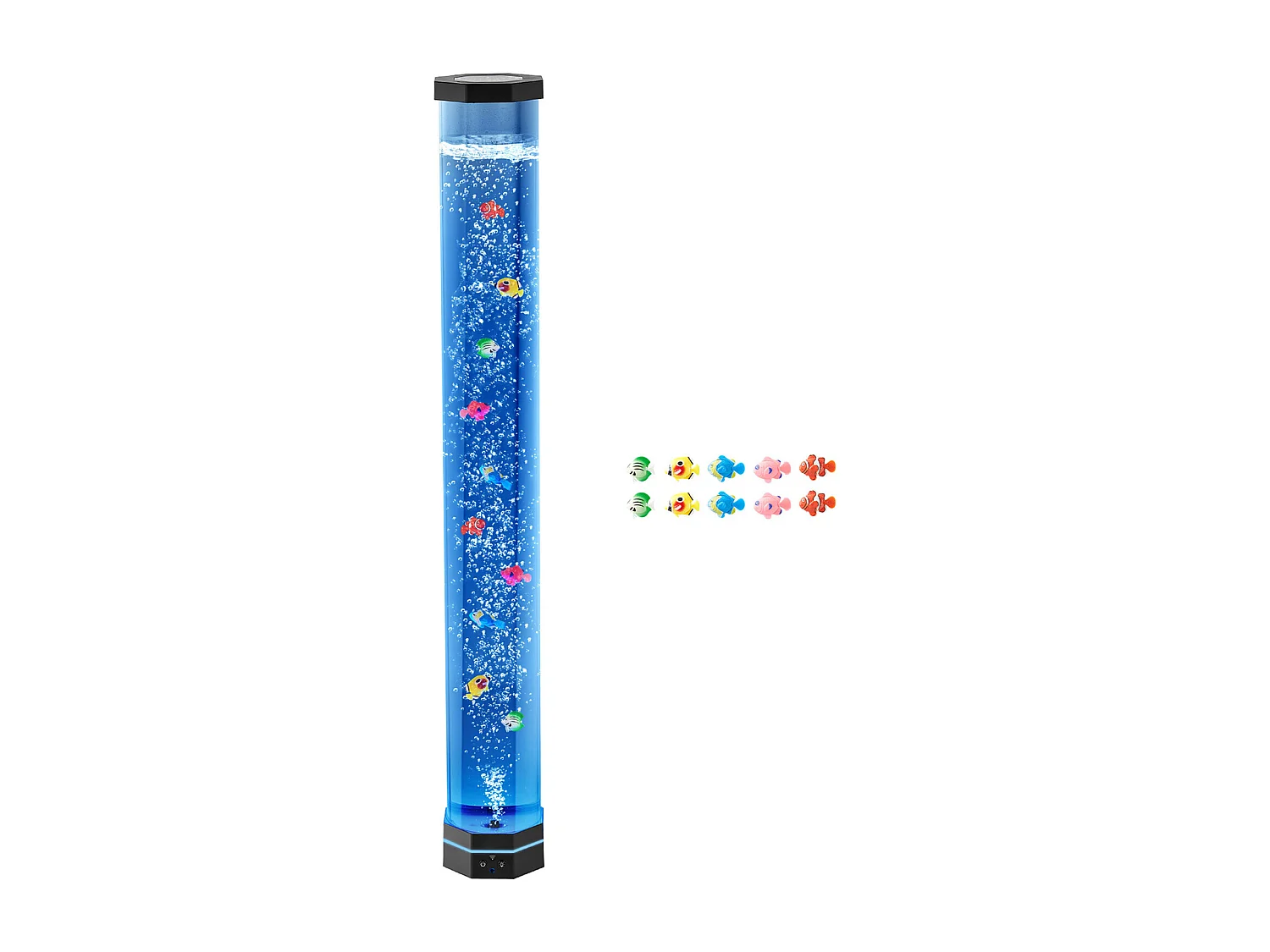 Bubbellamp SucceBuy met 10 Zwevende Vissen, 1 m, 16 Kleurveranderende Lichteffecten, Sfeerlamp voor Slaapkamer, Woonkamer