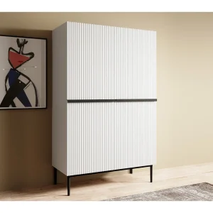 Buffet 2 deuren met zwart en witte metalen voet 100×160 cm Buffet 2 deuren met zwart en witte metalen voet 100×160 cm