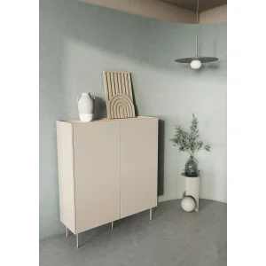 Buffet 2 deuren 2 laden met metalen voet 120×140 cm Buffet 2 deuren 2 laden met metalen voet 120×140 cm