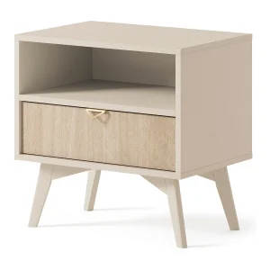 Chevet tafel 1 houten gelamelleerde lade 54×54 cm Chevet tafel 1 houten gelamelleerde lade 54×54 cm