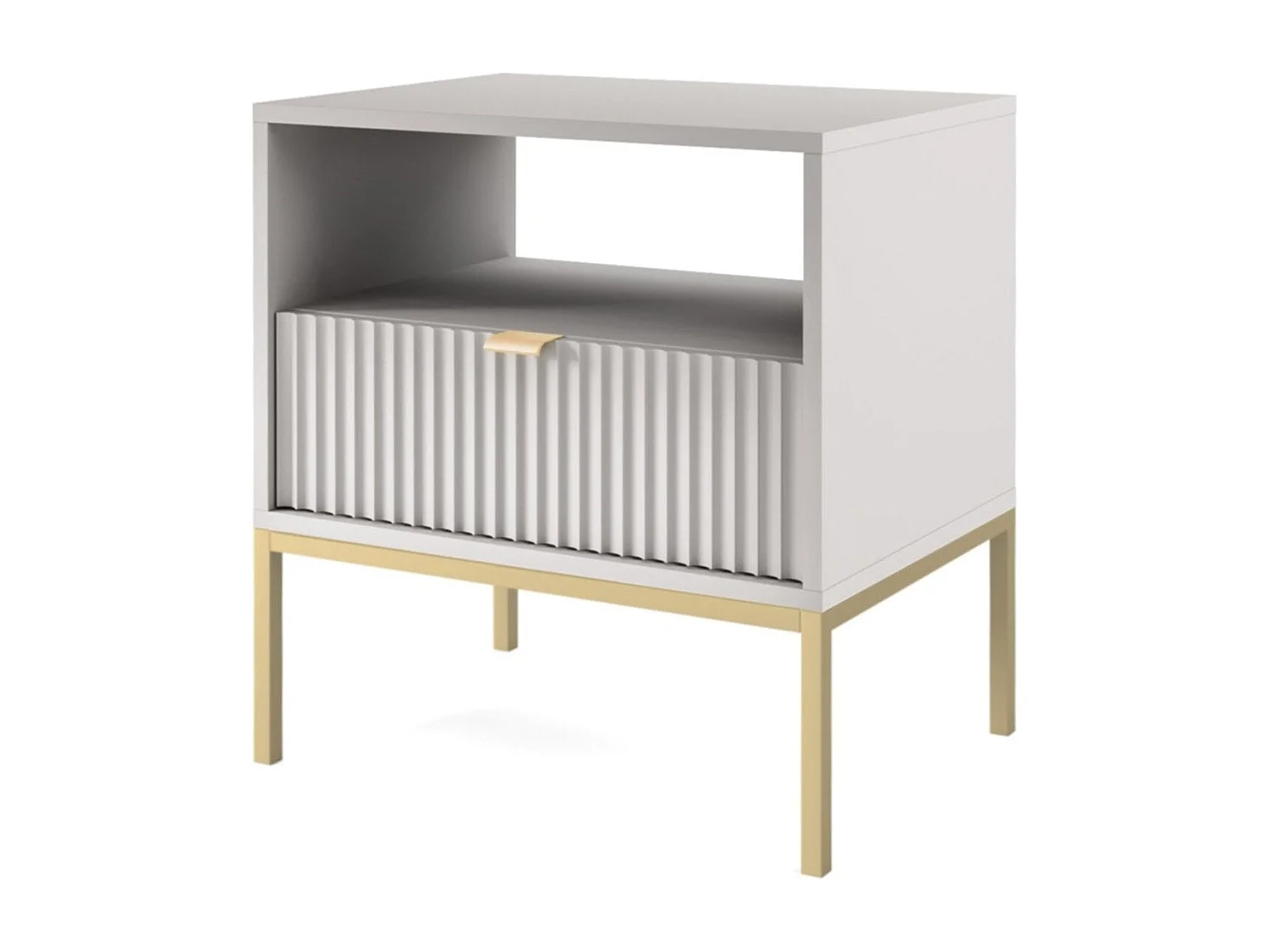 Chevet tafel 1 lade met metalen pieds zwart 54x56 cm
