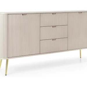 Buffetkast 2 deuren, 3 laden met gouden metalen bladen, 168×87 cm Buffetkast 2 deuren, 3 laden met gouden metalen bladen, 168×87 cm