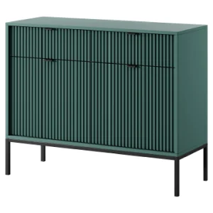 Buffetkast 2 deuren, 2 laden met zwarte metalen bladen, 104×83 cm Buffetkast 2 deuren, 2 laden met zwarte metalen bladen, 104×83 cm