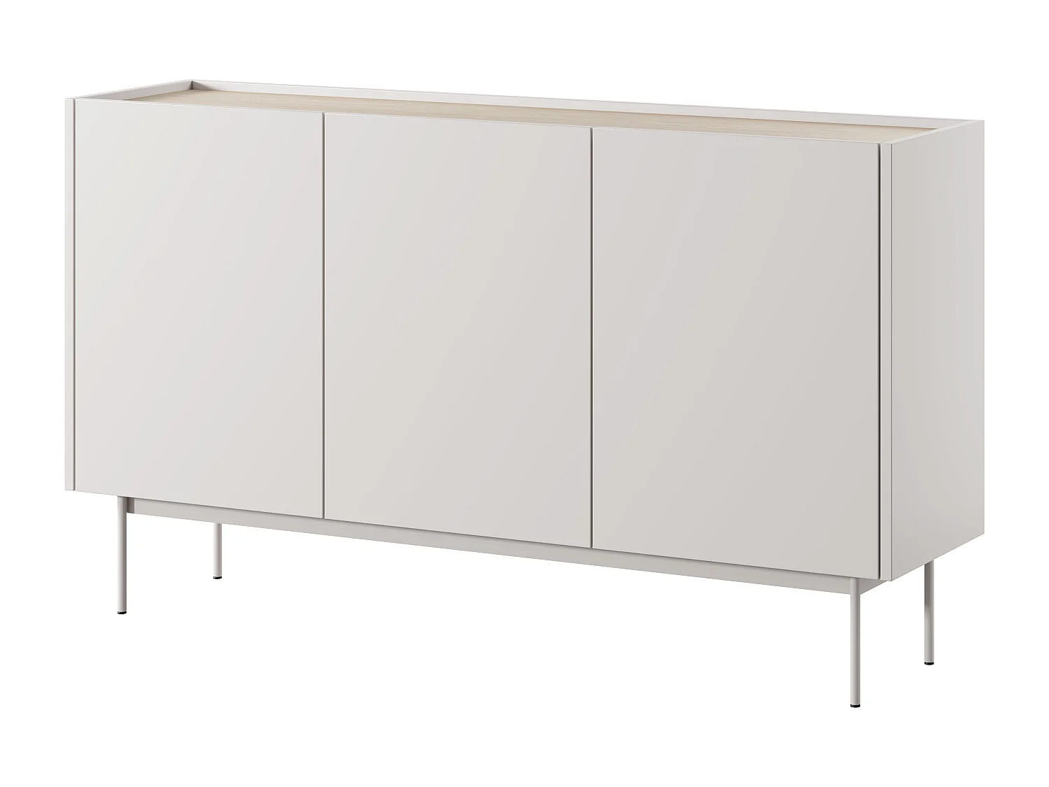 Buffet 3 deuren in hout lamellen 144x83 cm