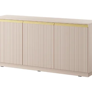 Buffet 3 deuren en bois lamellé beige 154×72 cm Buffet 3 deuren en bois lamellé beige 154×72 cm