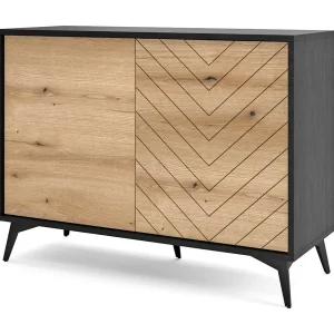 Buffet 2 deuren in hout lamellen 104×77 cm Buffet 2 deuren in hout lamellen 104×77 cm