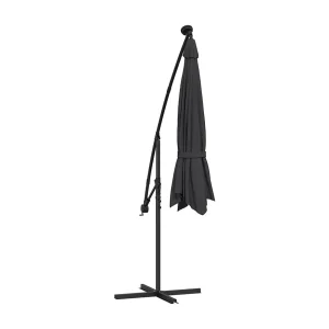 Carrickboy Zweefparasol met LED en stalen paal 300 cm zwart Carrickboy Zweefparasol met LED en stalen paal 300 cm zwart