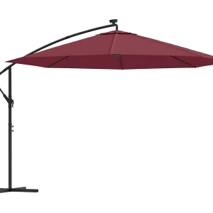 Carrickboy Zweefparasol met LED-verlichting 350 cm bordeauxrood Carrickboy Zweefparasol met LED-verlichting 350 cm bordeauxrood
