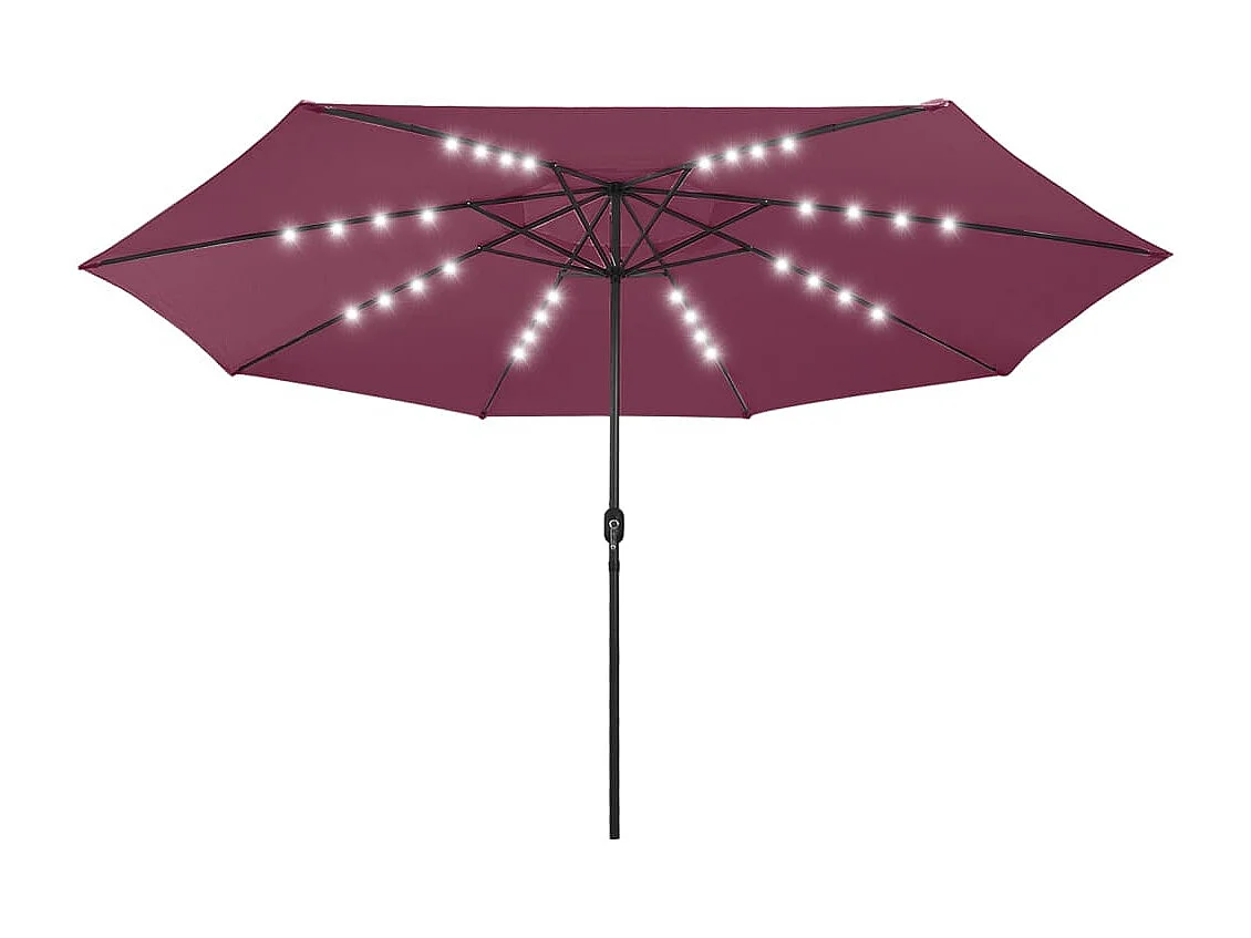 Brintir Parasol met LED-verlichting 400 cm bordeauxrood
