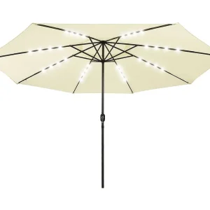 Brintir  Parasol met LED-verlichting 400 cm zandkleurig