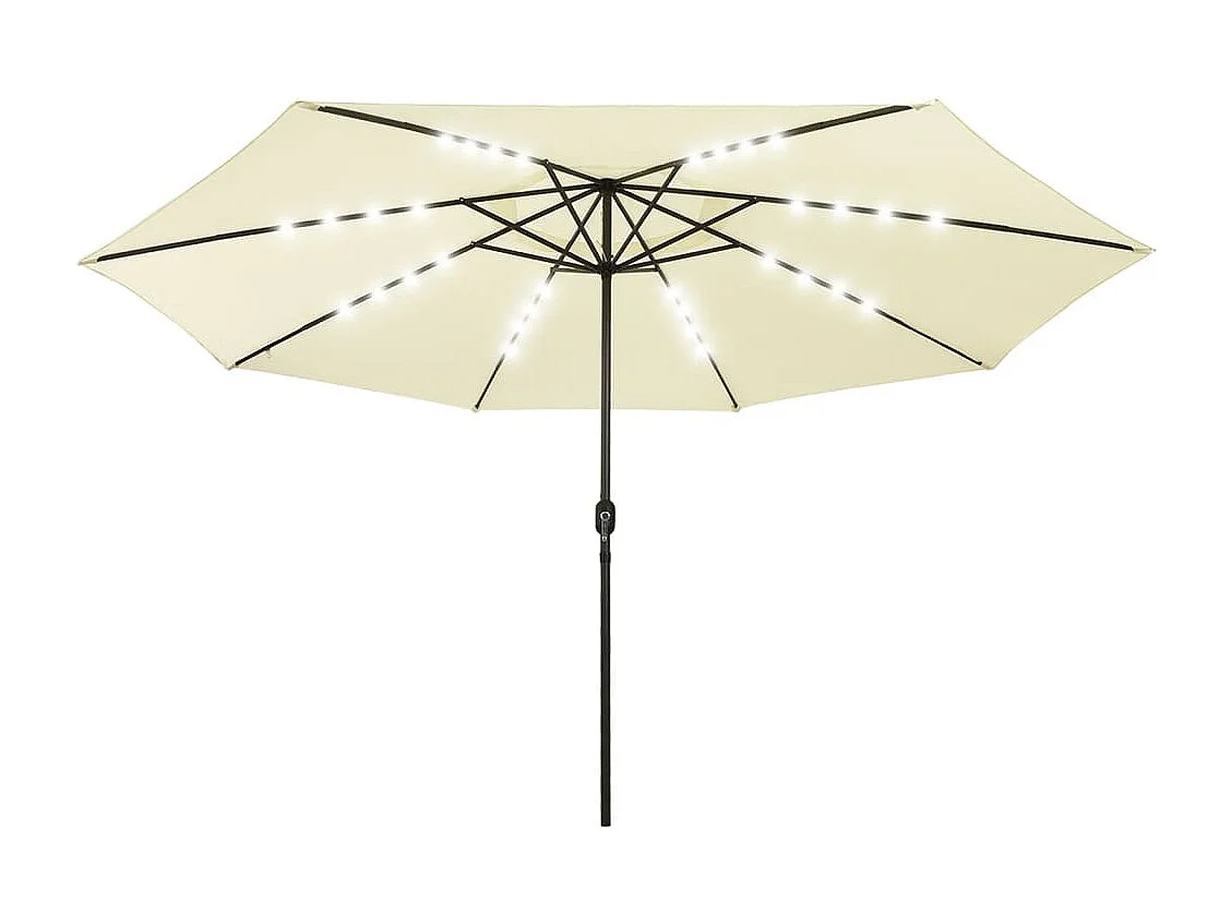 Brintir Parasol met LED-verlichting 400 cm zandkleurig
