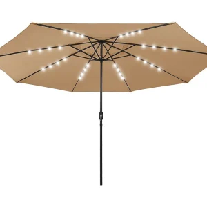 Brintir  Parasol met LED-verlichting 400 cm taupe