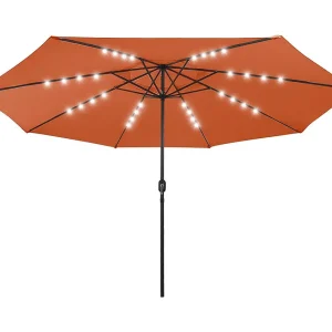Brintir  Parasol met LED-verlichting 400 cm terracottakleurig