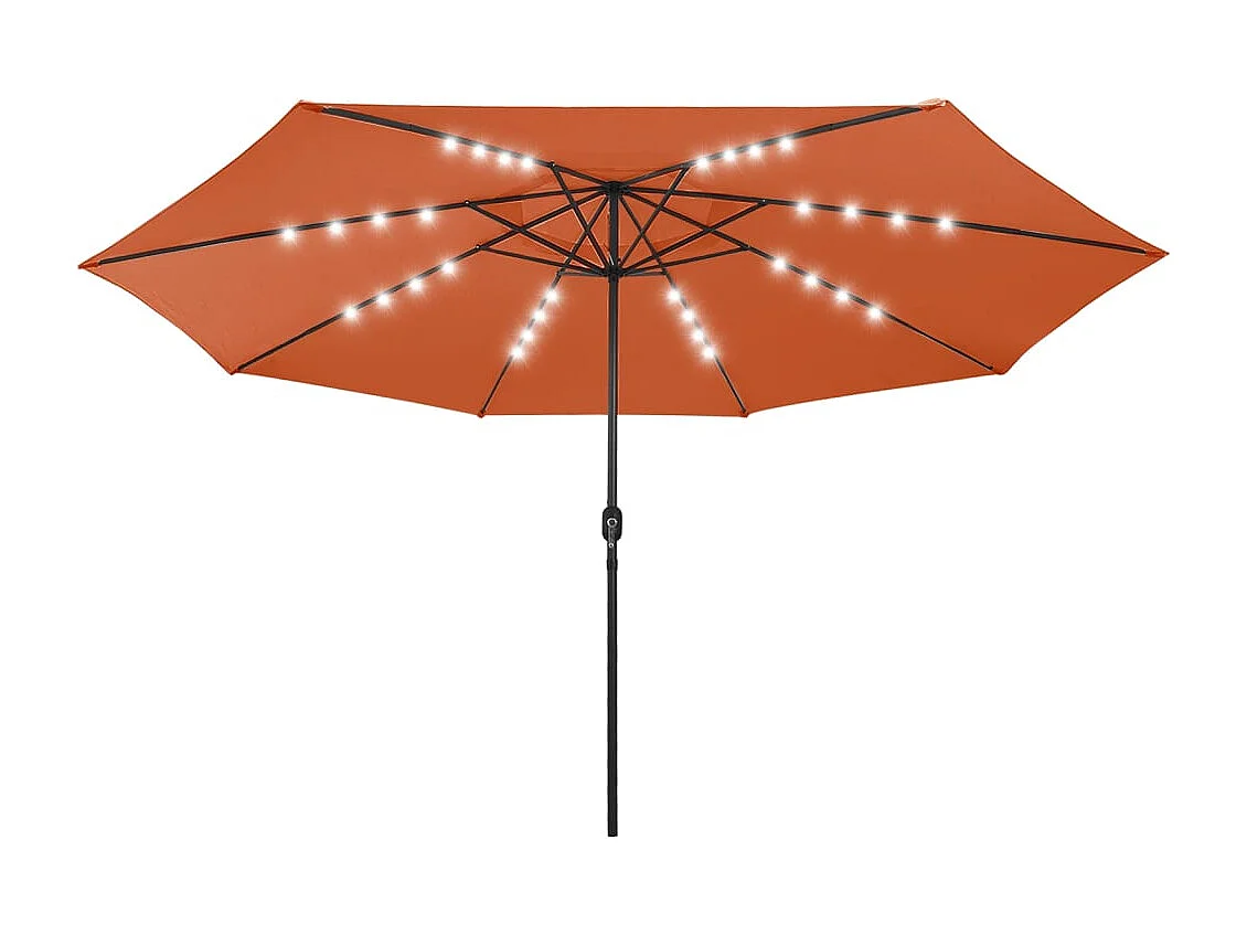 Brintir Parasol met LED-verlichting 400 cm terracottakleurig