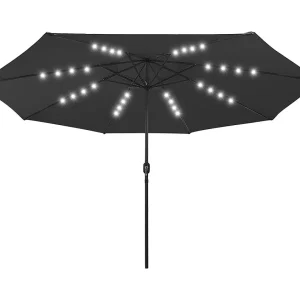 Brintir  Parasol met LED-verlichting 400 cm zwart