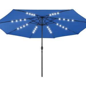 Brintir  Parasol met LED-verlichting 400 cm azuurblauw