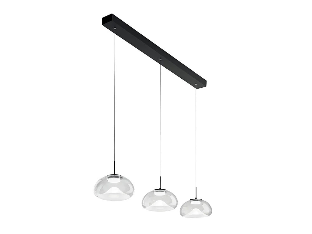 Brena - Fabas Luce 3-lichts hanglamp - 30W dimbare LED - Transparant Lineair design