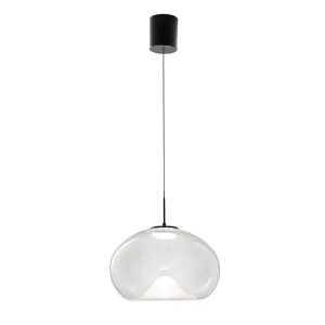 Brena – Transparante enkele hanglamp van Fabas Luce – Dimbare 14W LED – Plafondlamp – Diameter 33cm
