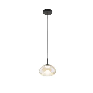 Brena – Enkele cognackleurige hanglamp van Fabas Luce – 10W dimbare LED – Plafondlamp – Diameter 22cm