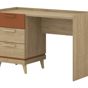 Bureau Scandinavisch NOKI – Licht eiken en mokka – 3 opbergladen Bureau Scandinavisch NOKI – Licht eiken en mokka – 3 opbergladen