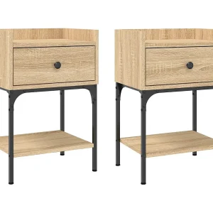Charlie Nachtkastjes 2 st 40,5x31x60 cm bewerkt hout sonoma eikenkleur Charlie Nachtkastjes 2 st 40,5x31x60 cm bewerkt hout sonoma eikenkleur