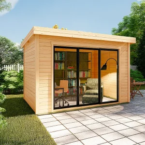 Houten tuinstudio/tuinkantoor 10,7 m² – Dikte 28 mm – CANOPIA Houten tuinstudio/tuinkantoor 10,7 m² – Dikte 28 mm – CANOPIA