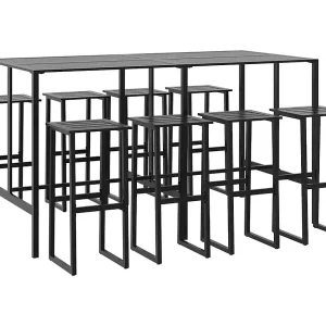Cavehill  9-delige Tuinbarset gepoedercoat staal zwart