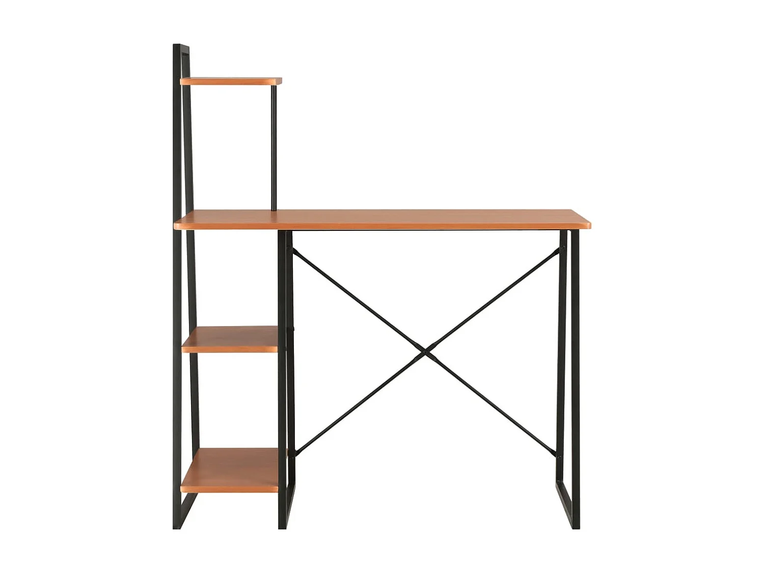Brynsi Bureau met schappen 102x50x117 cm zwart en bruin