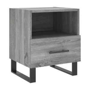 Bruni  Nachtkastje 40x35x47,5 cm bewerkt hout grijs sonoma eikenkleur