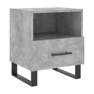 Bruni  Nachtkastje 40x35x47,5 cm bewerkt hout betongrijs