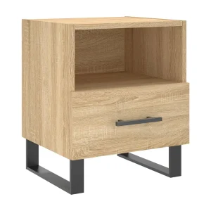 Bruni  Nachtkastje 40x35x47,5 cm bewerkt hout sonoma eikenkleurig