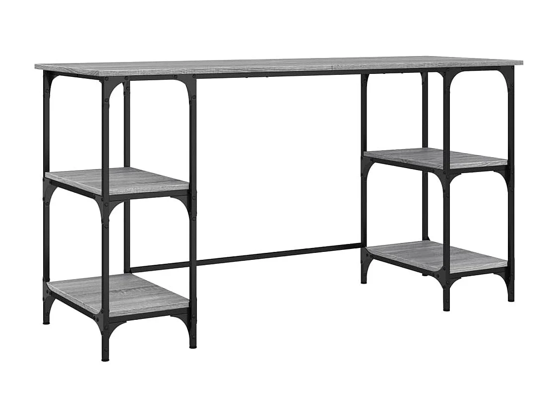 Caragh Bureau 140x50x75 cm metaal en bewerkt hout grijs sonoma eiken