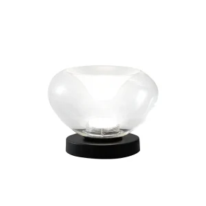 Brena – Fabas Luce transparante tafellamp – 11W dimbare LED-touchlamp – Concaaf transparant borosilicaatglas