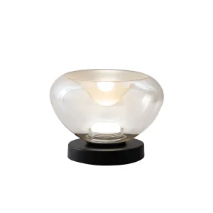 Brena – Cognac Fabas Luce tafellamp – 11W dimbare LED touch control – Concaaf cognac borosilicaatglas