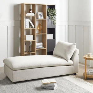 Chaise longue stof wit VIZILLE Chaise longue stof wit VIZILLE