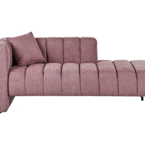Chaise longue stof roze linkszijdig LANNILS Chaise longue stof roze linkszijdig LANNILS
