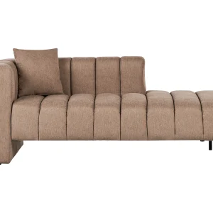 Chaise longue stof lichtbruin linkszijdig LANNILS Chaise longue stof lichtbruin linkszijdig LANNILS