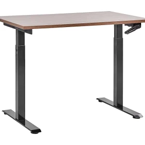 Bureau handmatig verstelbaar donkerbruin/zwart 120 x 72 cm DESTINES Bureau handmatig verstelbaar donkerbruin/zwart 120 x 72 cm DESTINES