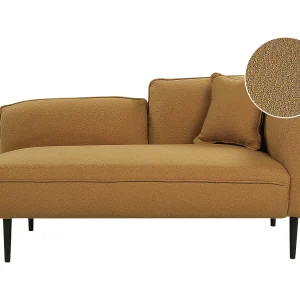 Chaise longue bouclé mosterdgeel rechtszijdig CHEVANNES Chaise longue bouclé mosterdgeel rechtszijdig CHEVANNES