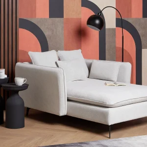 Chaise longue stof lichtbeige CHARMES Chaise longue stof lichtbeige CHARMES