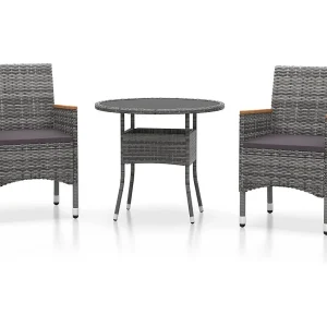 Bryson City 3-delige Tuinset poly rattan grijs Bryson City 3-delige Tuinset poly rattan grijs