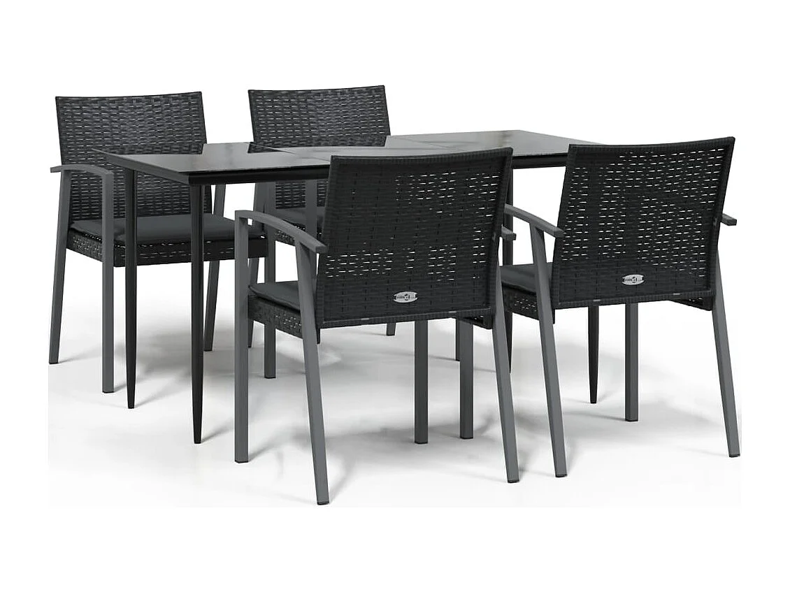 Bucyrus 5-delige Tuinset met kussens poly rattan en staal