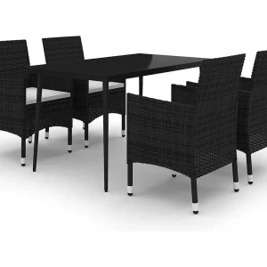 Carlinville 5-delige Tuinset met kussens poly rattan en glas Carlinville 5-delige Tuinset met kussens poly rattan en glas