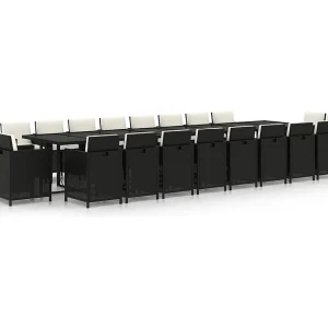 Browns Mills 21-delige Tuinset met kussens poly rattan zwart Browns Mills 21-delige Tuinset met kussens poly rattan zwart