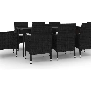 Carlinville 9-delige Tuinset met kussens poly rattan en glas Carlinville 9-delige Tuinset met kussens poly rattan en glas