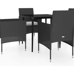 Cesarino 5-delige Tuinset met kussens zwart Cesarino 5-delige Tuinset met kussens zwart