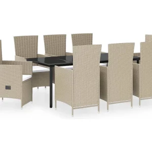 Central Point 9-delige Tuinset met kussens beige Central Point 9-delige Tuinset met kussens beige