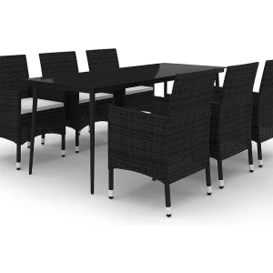 Carlinville 7-delige Tuinset met kussens poly rattan en glas Carlinville 7-delige Tuinset met kussens poly rattan en glas