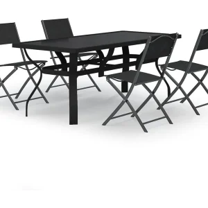 Cedar Key  5-delige Tuinset grijs en zwart