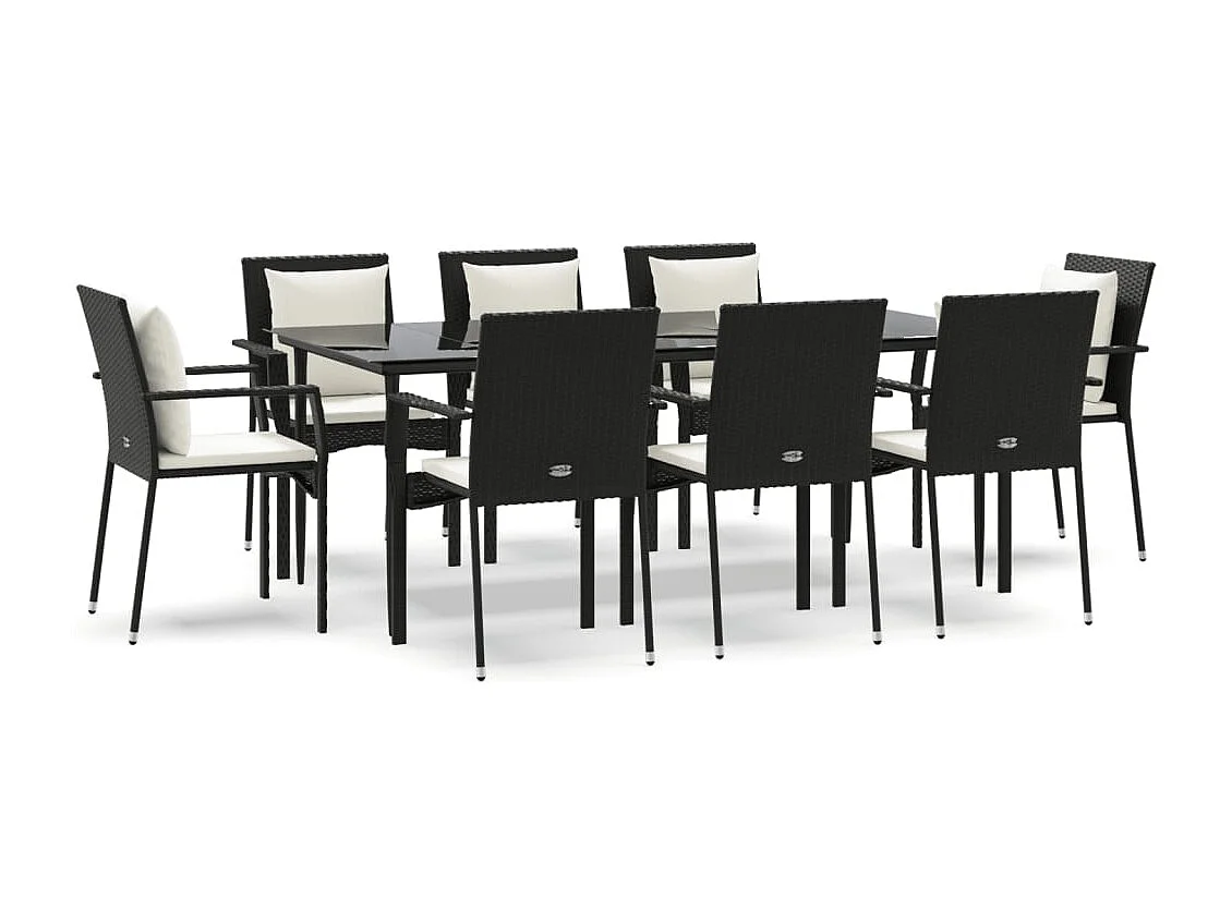 Chelan 9-delige Tuinset poly rattan zwart